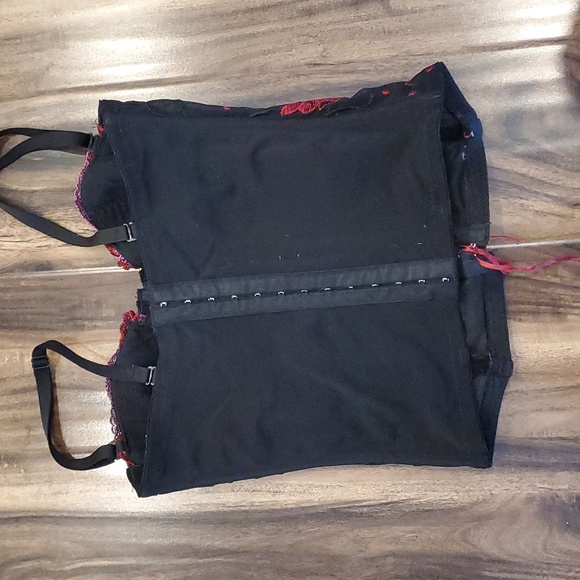 Women's Lace Up Boned Overbust Corset Bustier Bodyshaper Top - Picture 2 of 3